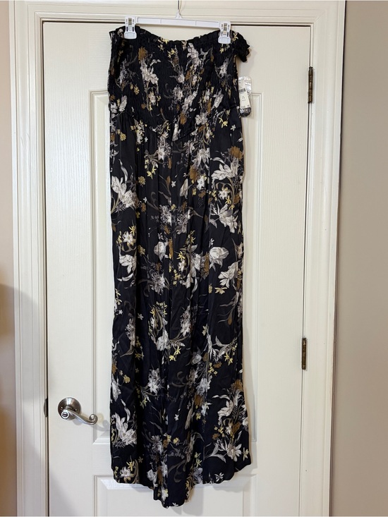 Pilcro Pants - Floral Smocked Strapless Jumpsuit